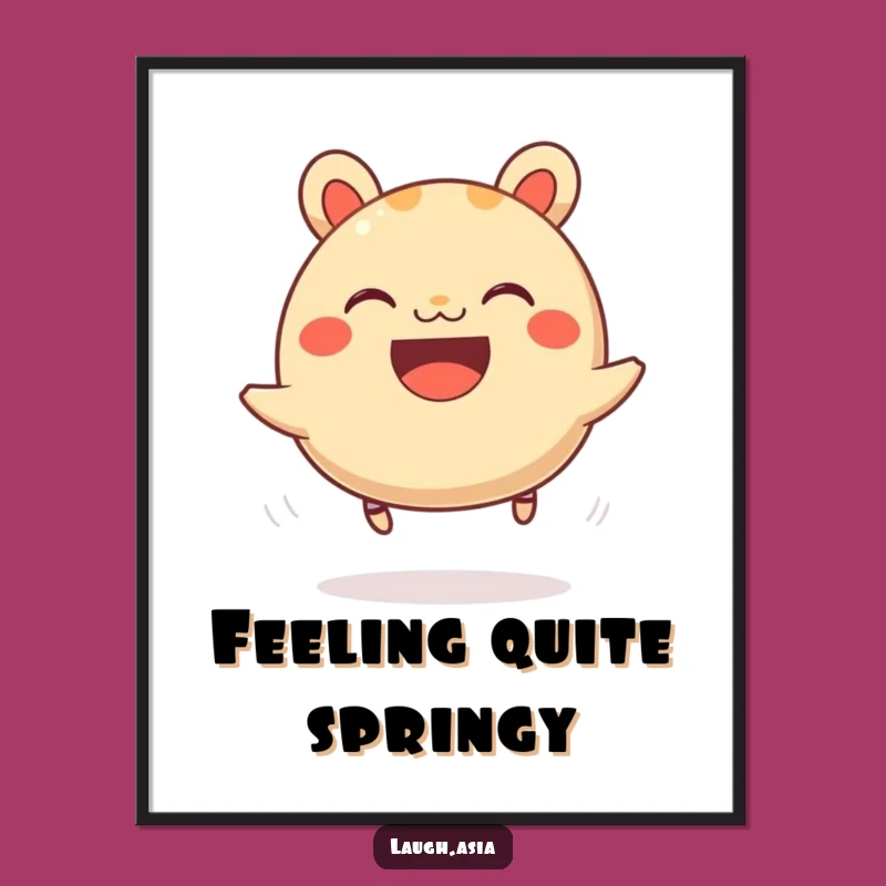 Funny Bao Bun Bouncing Digital Art - Instant Cheerful Decor Download Gift