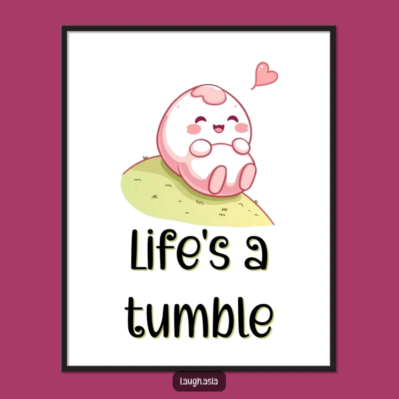 Funny Mochi Rolling Poster - Playful Wall Art for Kitchen Decor Gift