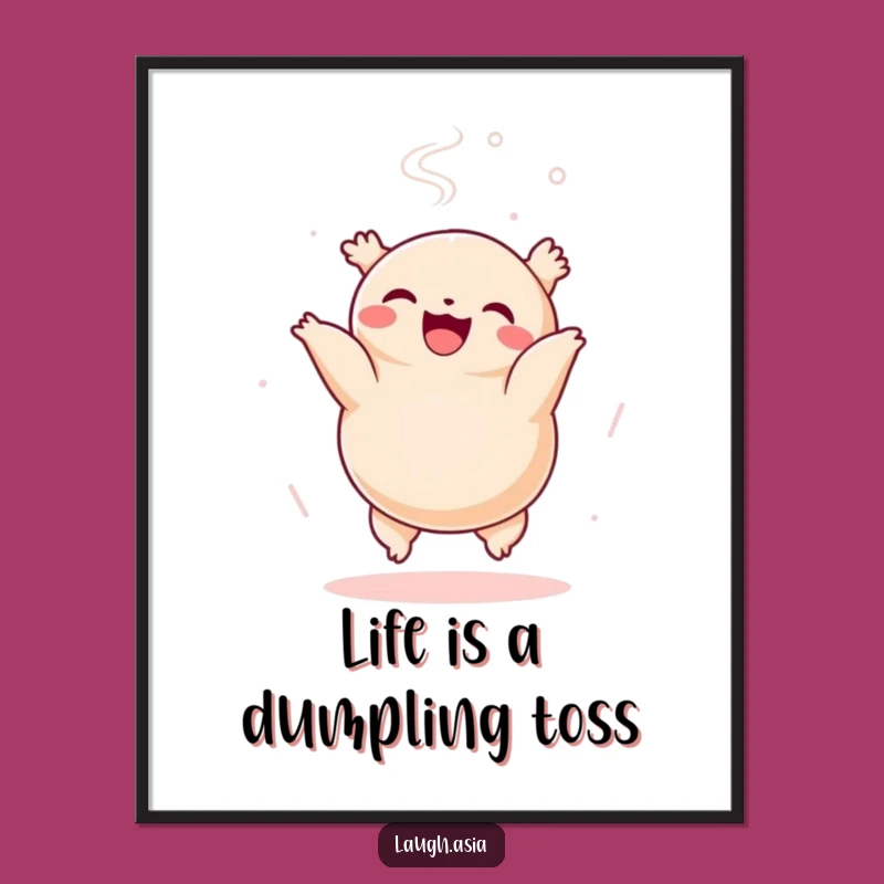 Funny Free Printable Wall Art: Dumpling Somersault, Downloadable Cheerful Decor!