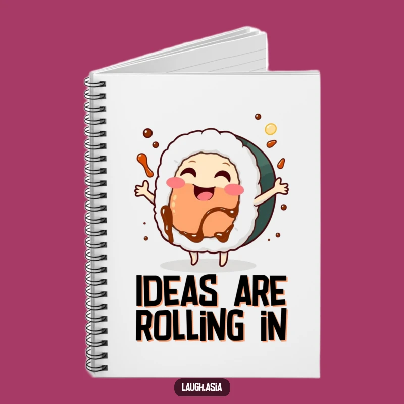 Funny Sushi Roll Dancing Notebook - Journal Your Thoughts with Joy Gift